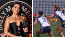 Olivia Kernick in action for the Roosters.