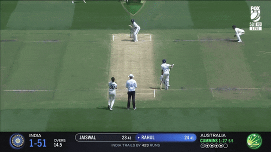 The unplayable Cummins ball to K.L. Rahul.
