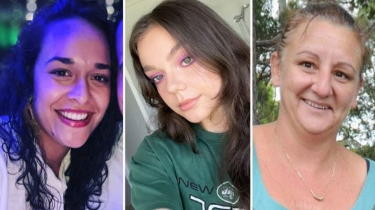 Michale Chandler, 29, Kelsie Davies, 17, and Sheree Robertson, 52, were killed in a crash at Maryborough. (Supplied)