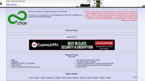 The 8chan website.