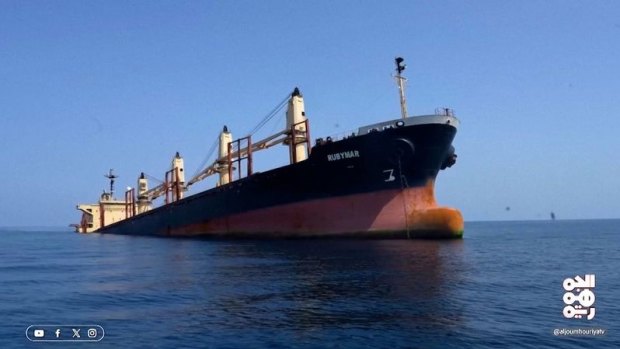 Stricken UK ship sinking in Red Sea after Houthi attack