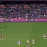 Huge grab: Sam Darcy in full flight in the last quarter.