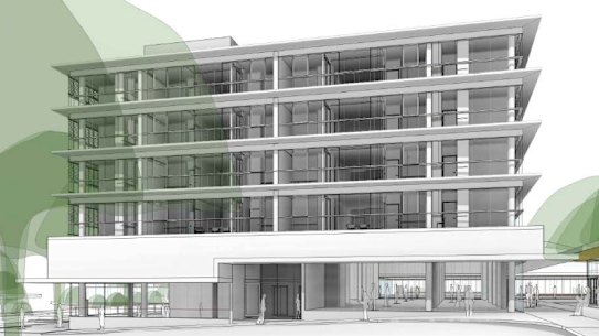 An artist's impression of the proposed building, which would be constructed at 44 Curtin Place.