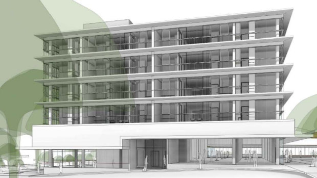 An artist's impression of the proposed building, which would be constructed at 44 Curtin Place.
