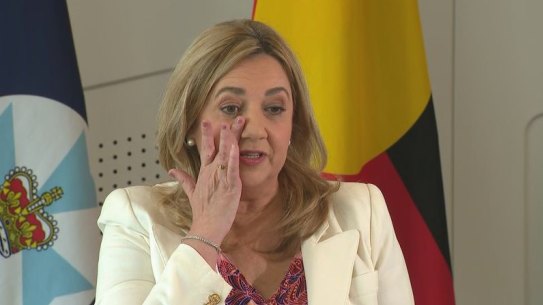 Queensland Premier Annastacia Palaszczuk has announced this will be her last week as premier. 
Screenshot: NINE