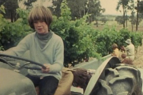 Tim Kirk in the family’s Murrumbateman vineyard in 1976.