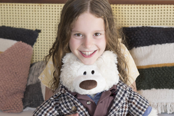 Fur goodness' sake: Lila Wadelton with Maximillion - the bear on sale for $1 million.
