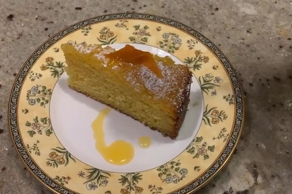 Helen Goh’s mandarin and yoghurt cake with cardamom syrup.