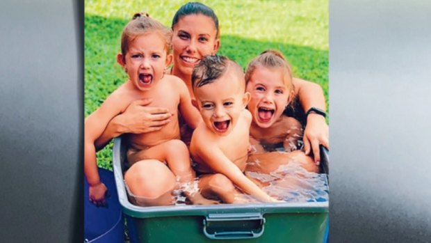 Hannah Clarke with her children (from left: Laianah, Trey and Aaliyah). 