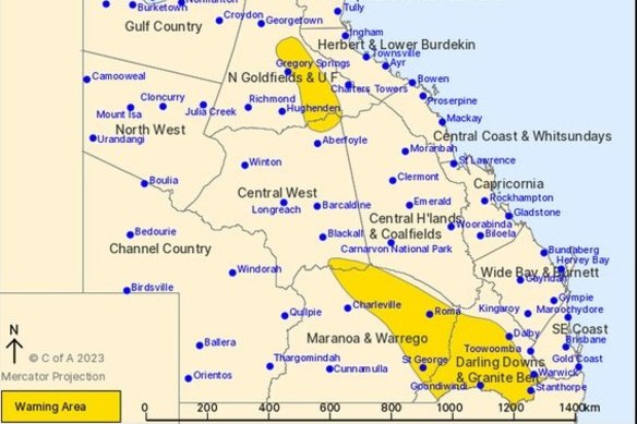 Parts of Qld could be hit by storms on Christmas Day and into the week.