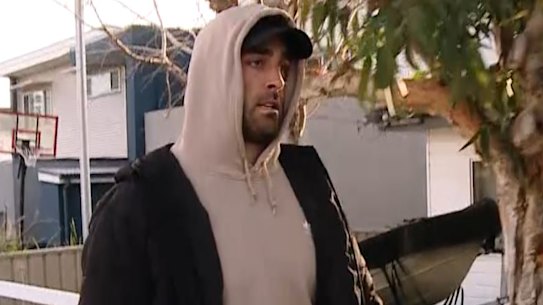 Paul Vaughan walking through his neighbourhood on Tuesday.