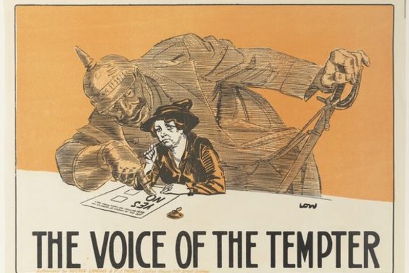 An advertisement used in the 1916 and 1917 conscription plebiscites.