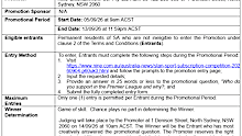 See the Terms and Conditions Schedule above