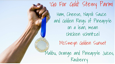 Stewart McSweyn has a chicken parmigiana in his honour at the local pub. 