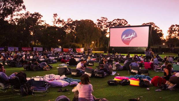 Moonlight cinema at Sydney's Centennial Park.