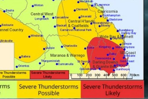 South-east Queensland in for severe thunderstorms with ‘giant’ hail on ...