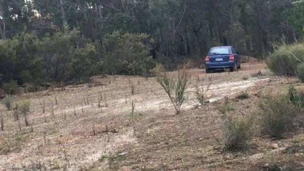 Corey’s car where it was found off the Brockman Highway.