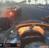 Oscar Piastri overtakes Lewis Hamilton late in the race.