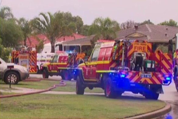 The Ballajura street was cordoned off on Sunday night.