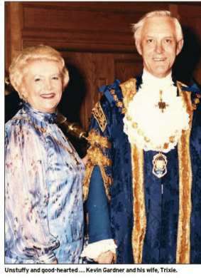 Baroness Gardner of Parkes with husband Kevin Gardner, 1987. 