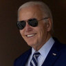 President Joe Biden arrives on Air Force One at Dobbins Air Reserve Base.