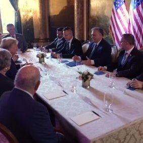 The meeting at Mar-a-Lago between Donald Trump and Viktor Orban.