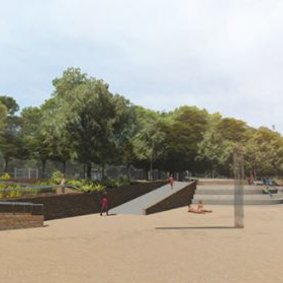 The new sea wall will include a ramp to provide wheelchair access, an increased number of native trees, and a wider promenade. 