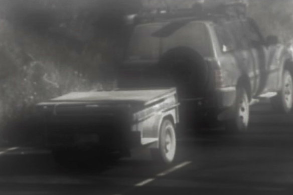 A photo of the car and trailer police are looking for in connection with the alleged murder.