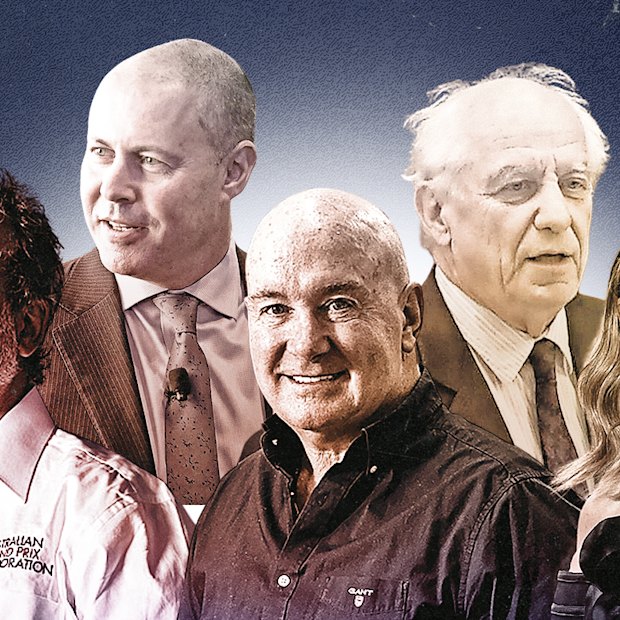 Carlton heavyweights Martin Pakula, Josh Frydenberg, Scott Didier, Ray Finkelstein and Heloise Pratt.