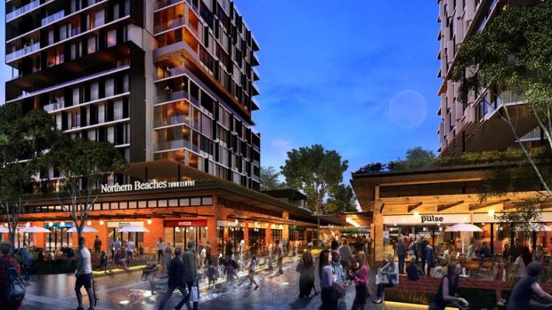 An artist's impression of the proposed town centre at Frenchs Forest.