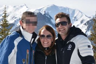 Anthony Koletti and Melissa Caddick on the ski slopes.