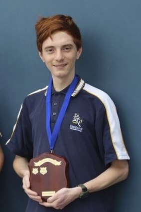 Brayden Antunovich with his Year 12 Mathlete Champion award.
