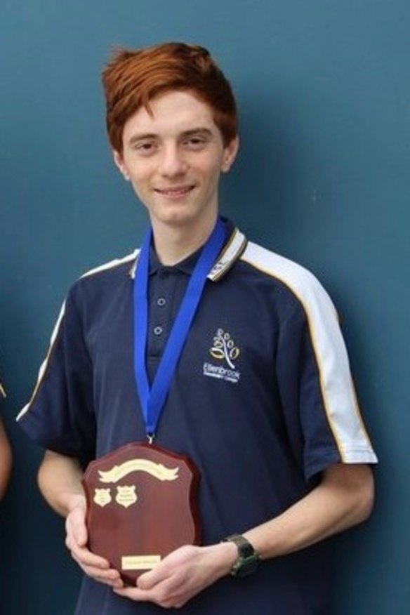 Brayden Antunovich with his Year 12 Mathlete Champion award.