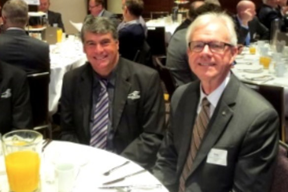 Mayor Allan Sutherland and Greg Hoffman at a Property Council event in 2015.