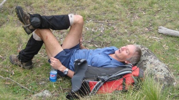 John takes a break on his 60th birthday walk to Mt Namadgi last year.