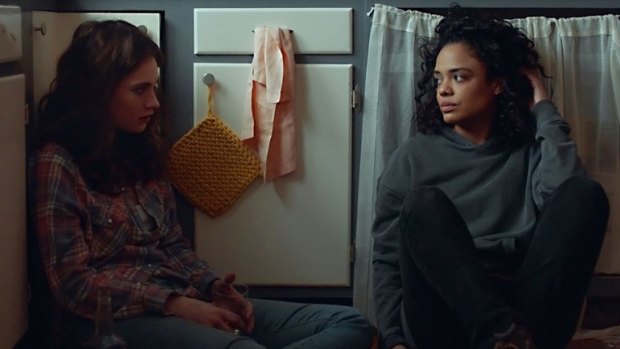 Lily James (left) as Deb and Tessa Thompson as Ollie in Little Woods. 