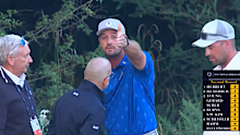 DeChambeau argues with officials.