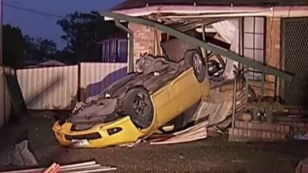 A car crashed into a house at Kingston in the early hours of Monday morning. 