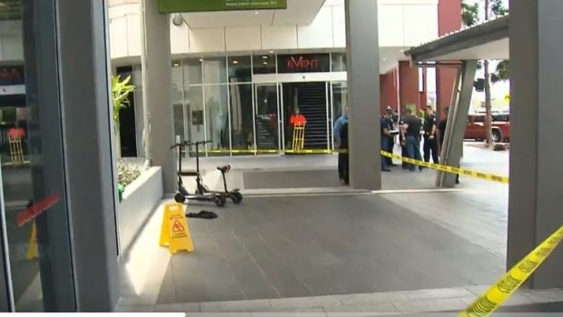 A man was stabbed in the arm when he was with a friend on scooters on the Gold Coast.