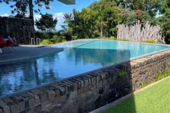 Slumming it: Blencke’s private swimming pool is a far cry from Parklea prison.