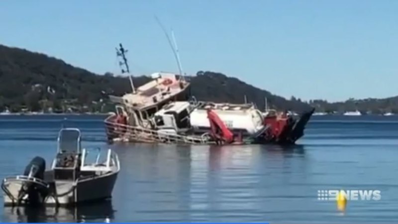 Pittwater Barge Carrying Sewage Capsizes At Great Mackerel