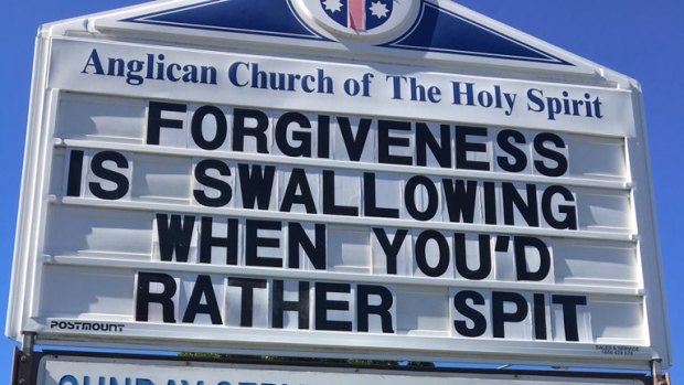 A sign posted outside the Surfers Paradise Anglican Church of the Holy Spirit.
