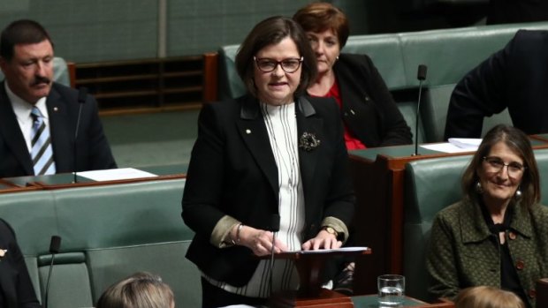Ged Kearney delivers her first speech in the House of Representatives on Monday.
