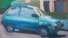 Ben Quilty’s ‘Australian Landscape Mazda 121’ was seized from a drug syndicate as an outworking of the Australian Federal Police’s Operation Fuji. 