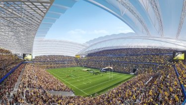 An artist impression of what Stadium Australia was meant to look like with an 0 million refurbishment.