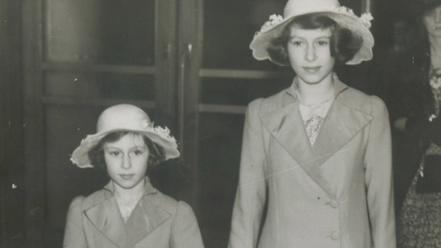 Princess Elizabeth and Princess Margaret Rose seen arriving at the International Horse Show at London Olympia on June 22, 1939.