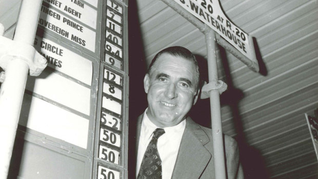 Bill Waterhouse at his stand in Melbourne in the early 1970s.