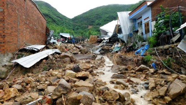 Heavy rains triggered landslides in southern Vietman.