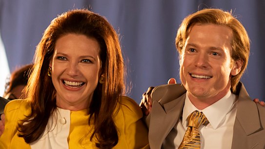 Bicentennial blues: Stephen Peacocke, Anna Torv, Sam Reid and Rory Fleck-Byrne in a scene from season 2 of The Newsreader.