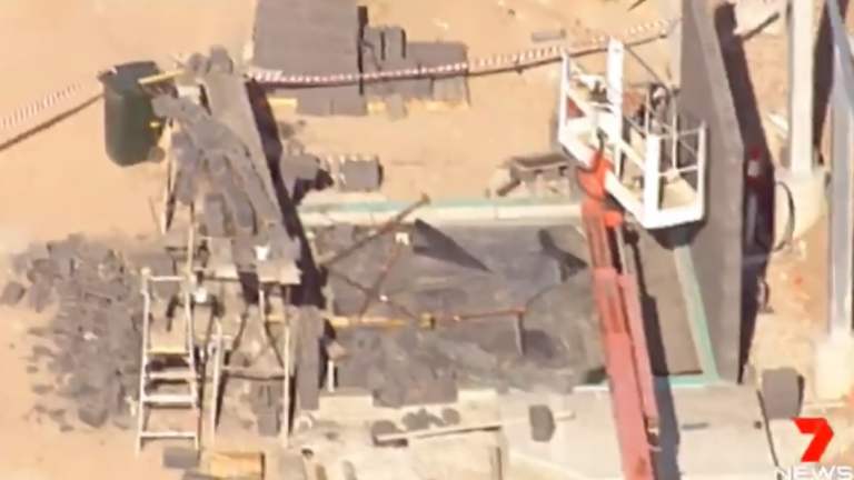 The scene at the Capalaba work site.